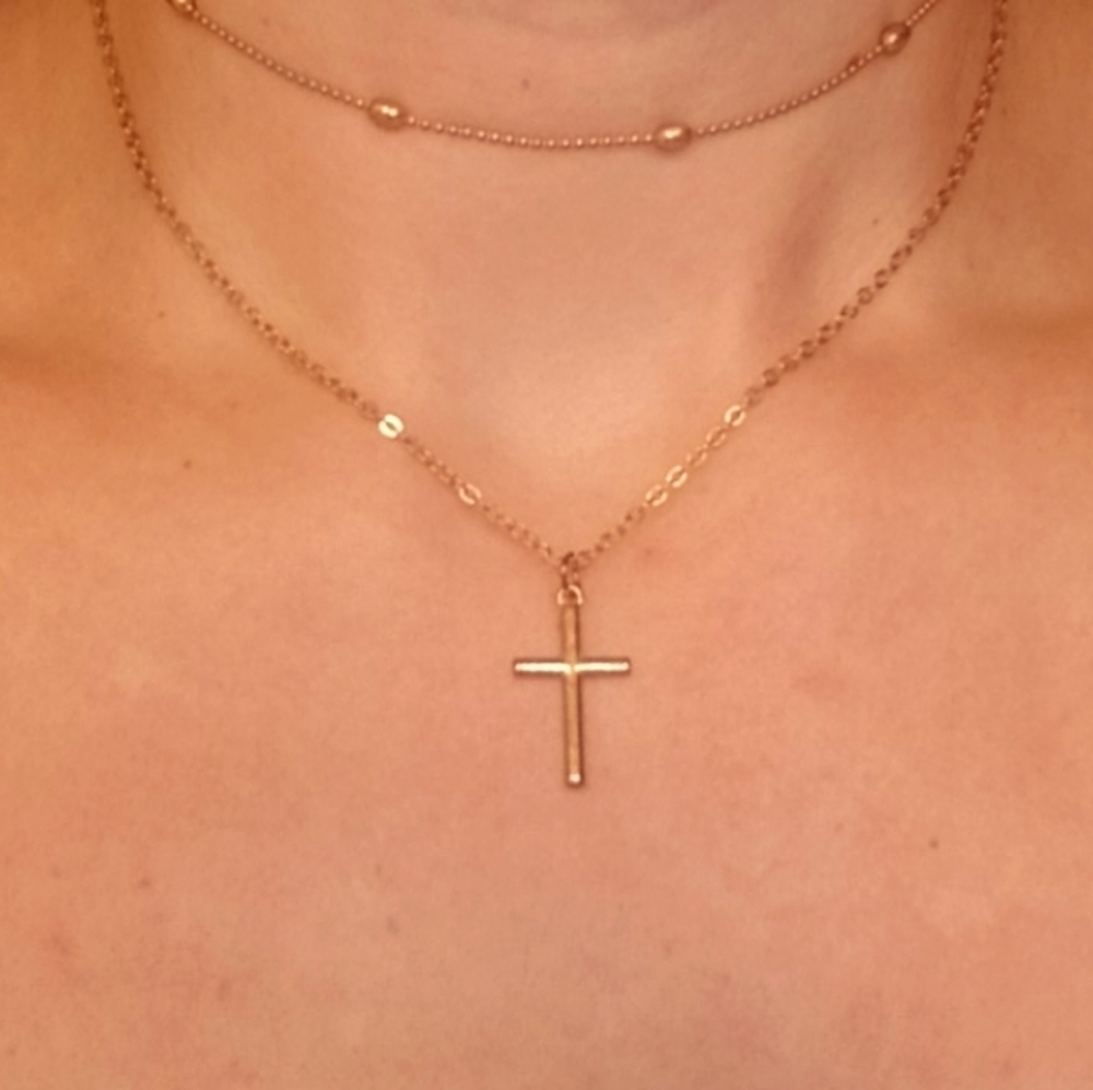 LAYERED CROSS✝️NECKLACE OR CHOKER #GOLD #MUSTHAVE